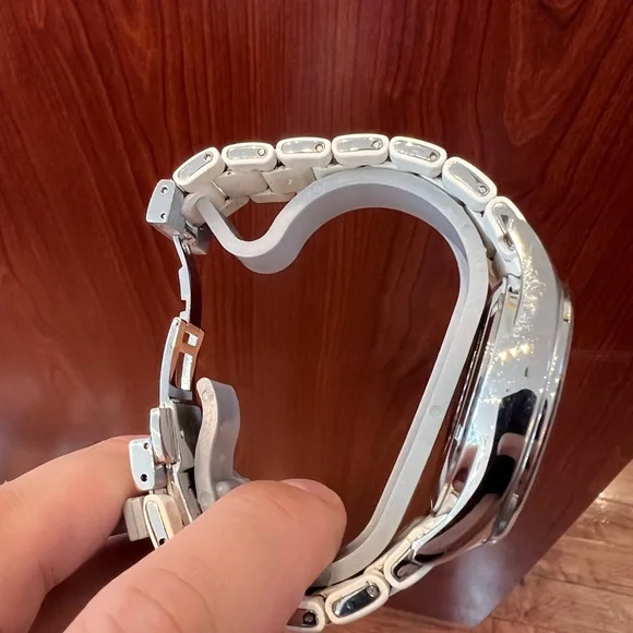 Emporio Armani Silver and White Chronograph Watch - Picture 4 of 5